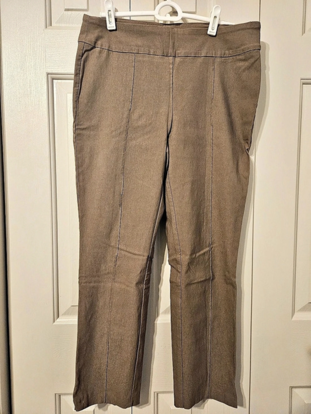 Tribal Pull-On Ankle Pant Straight Leg Pants Brown Size 12